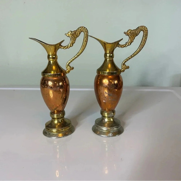 vintage Other - Pair of Vintage CopperBrass Ewers with Dragon Handles